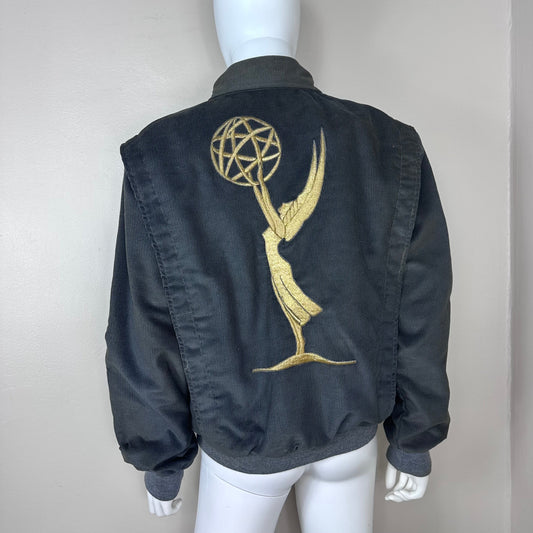 1988 Prime Time Emmy Awards Embroidered Corduroy Jacket, 40th Annual, 1980s, Academy of Television Arts & Sciences Size S/M