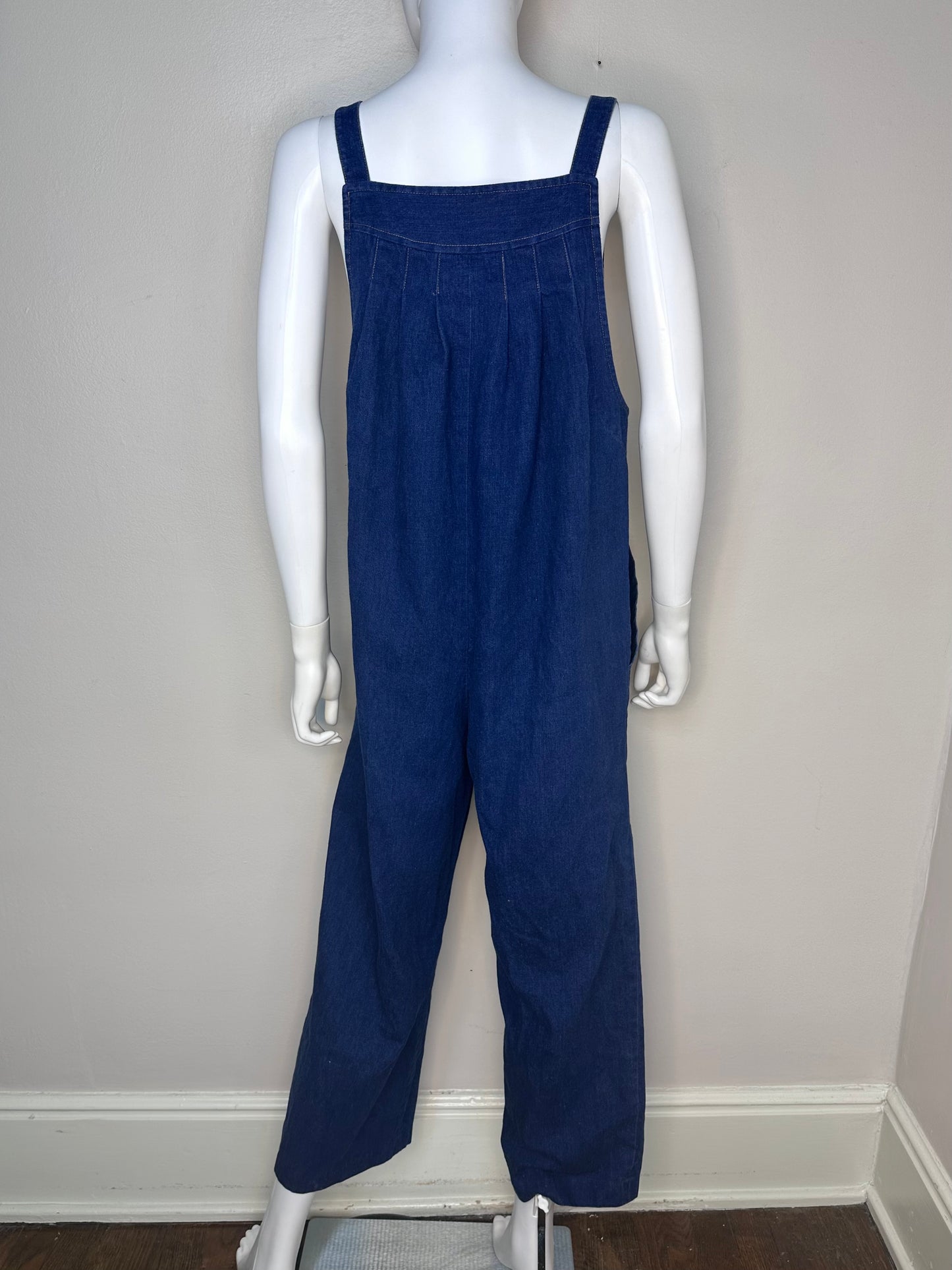 1970s/80s Denim Overalls, Blue Jean Dungarees Size Large