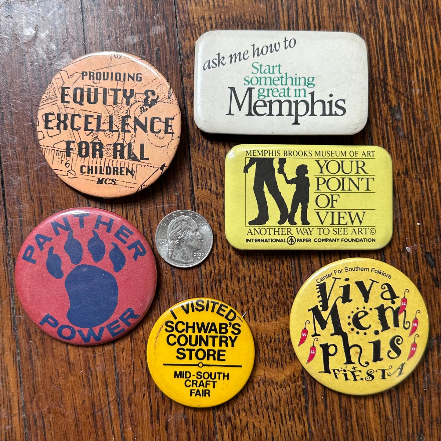 Lot of Vintage Memphis Pinback Buttons (Lot #1)
