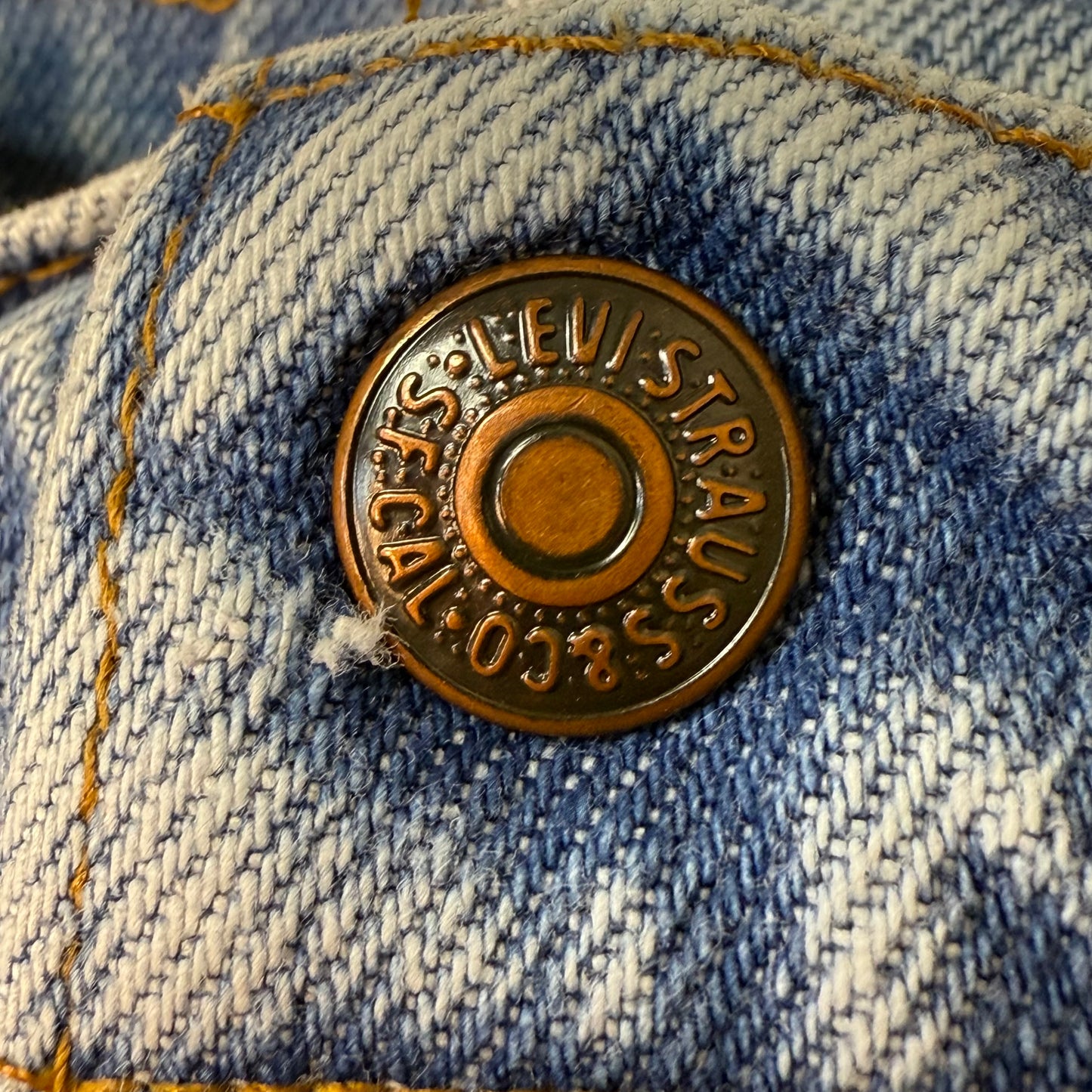 1980s Kids Acid Wash Blue Jeans, Little Levi’s Size 6, Orange Tab