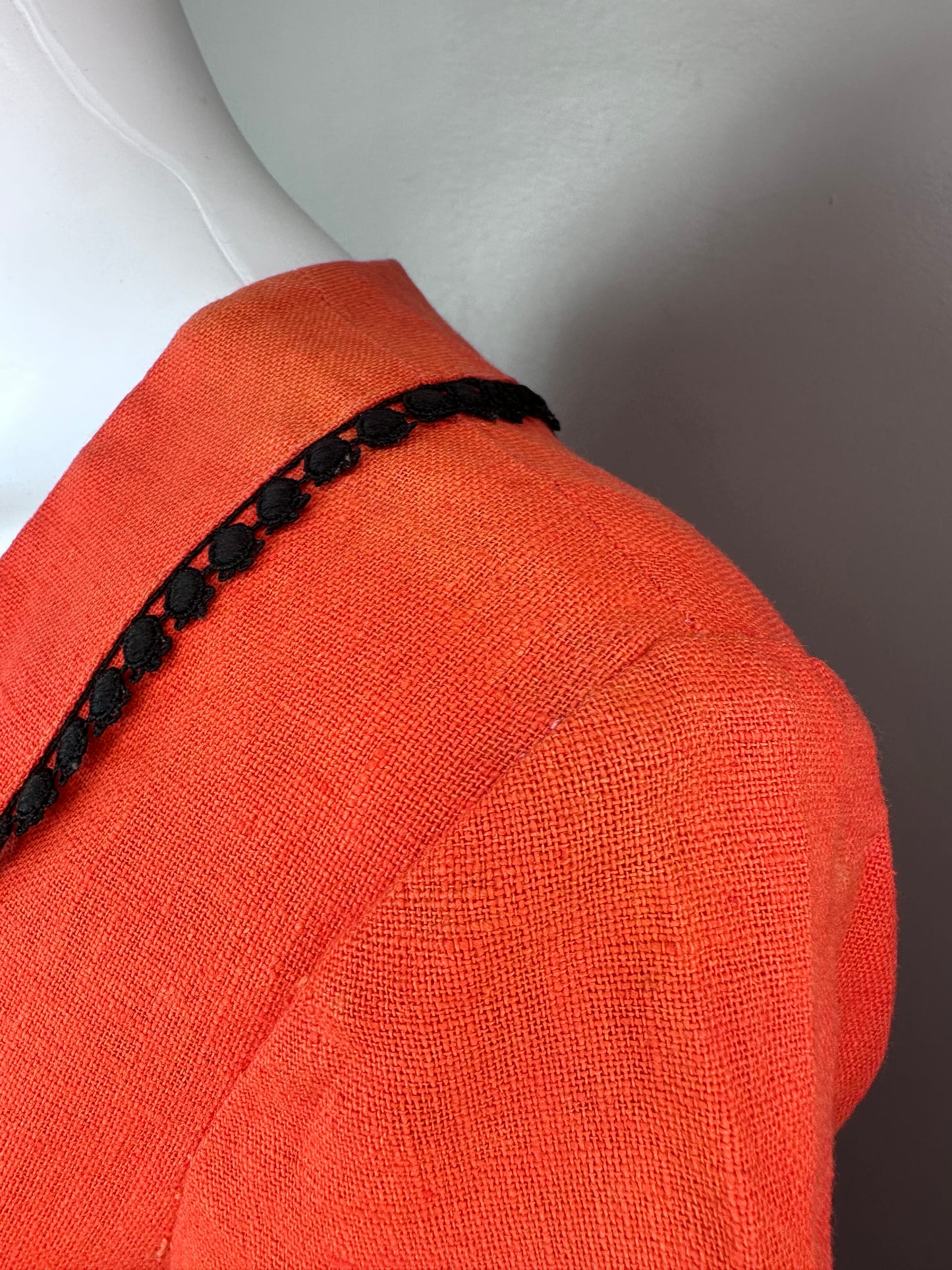1960s Orange and Black Dress Size Medium, As-Is