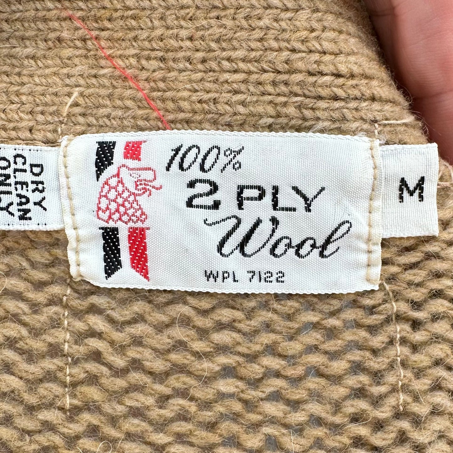 1960s Men’s Tan Wool and Brown Suede Cardigan Sweater, Gloray Knitting Mills Size Medium