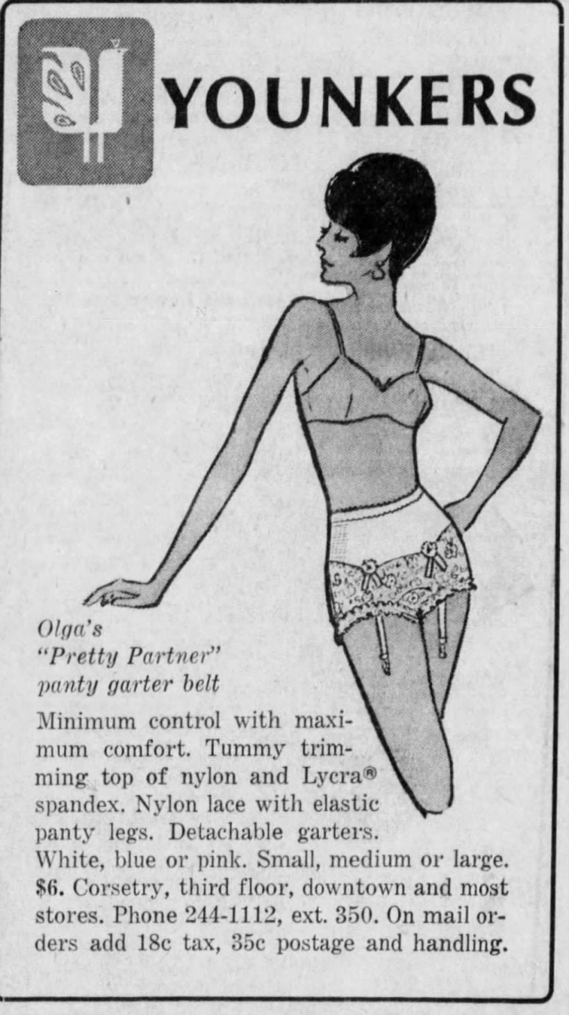 1960s Olga Lace Panties with Garter Belts, Size Small, Pastel Blue Pretty Partners, Shapewear Girdle Waist Cincher