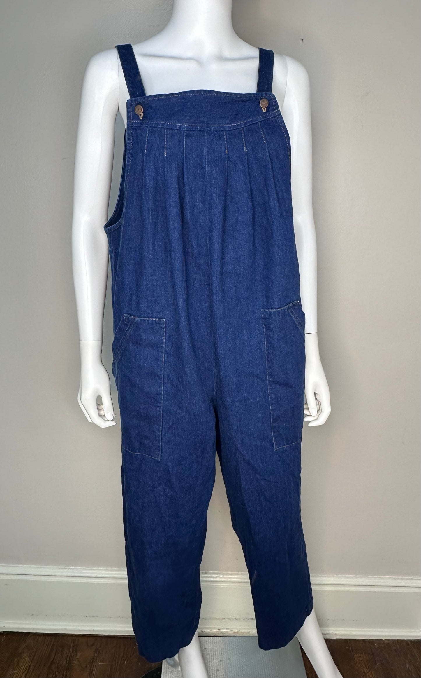 1970s/80s Denim Overalls, Blue Jean Dungarees Size Large