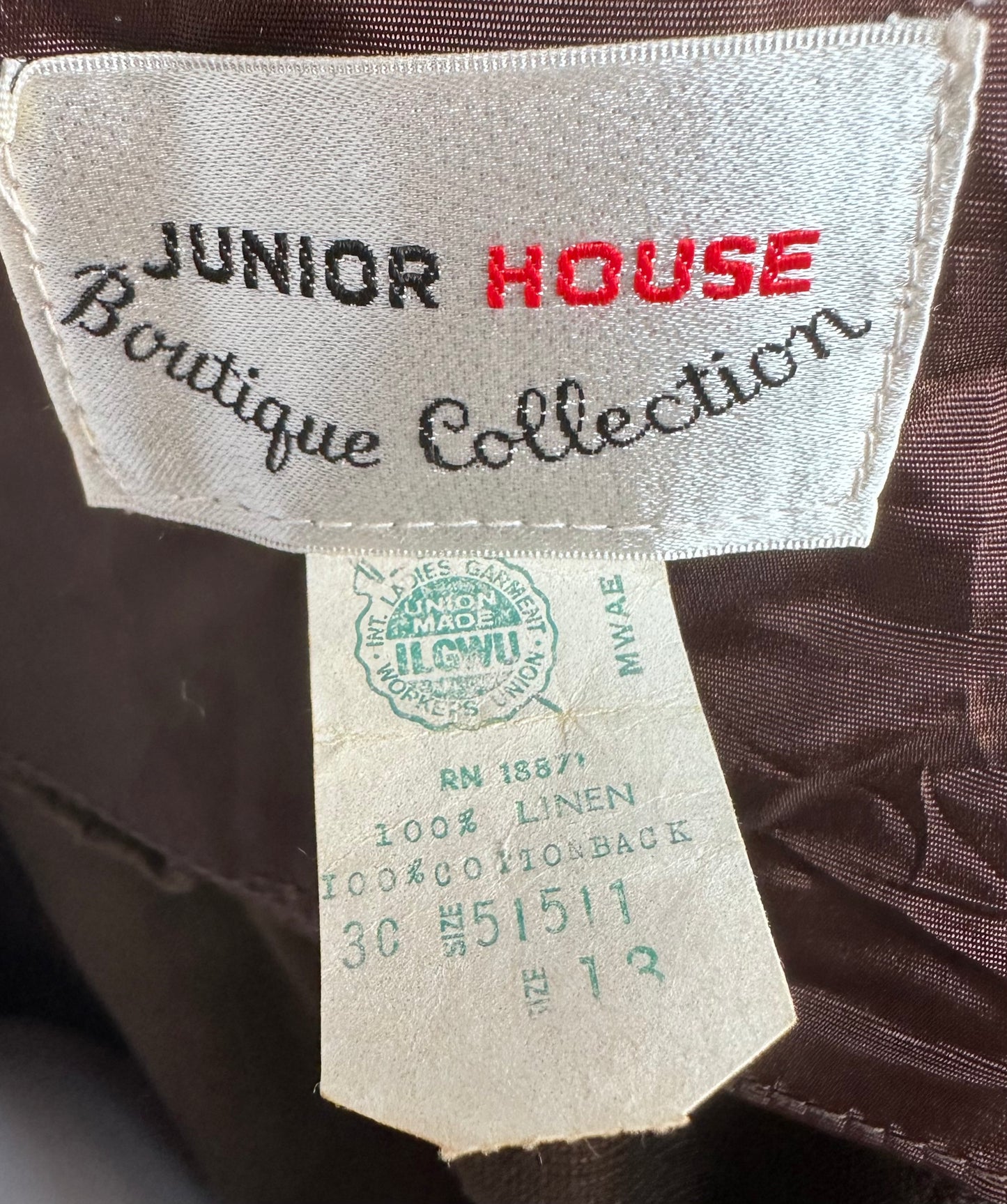 1960s Brown Tapestry Velvet Mod Dress Suit, Junior House Boutique Collection Size Small