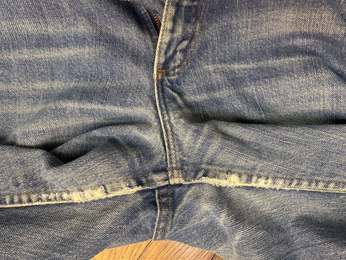 1970s Levi’s Blue Jeans, 26"x33", Orange Tab