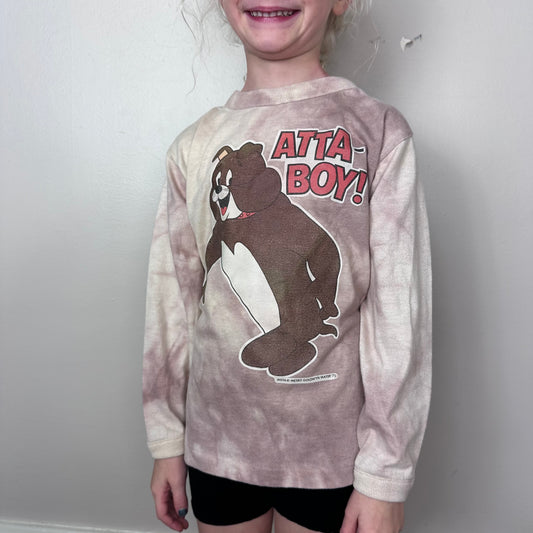 1970s Spike Atta Boy Long Sleeve T-Shirt, Abels Size 5/6, Tom and Jerry, Tie Dye