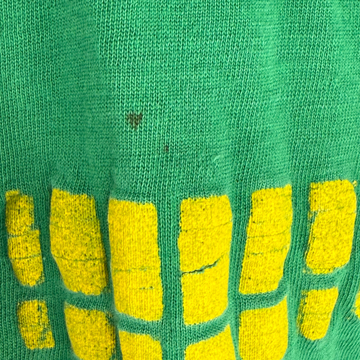 1950s Green Cotton Jersey T-Shirt, Large Yellow Grid Number 25, Red Fox Manufacturing Size 42