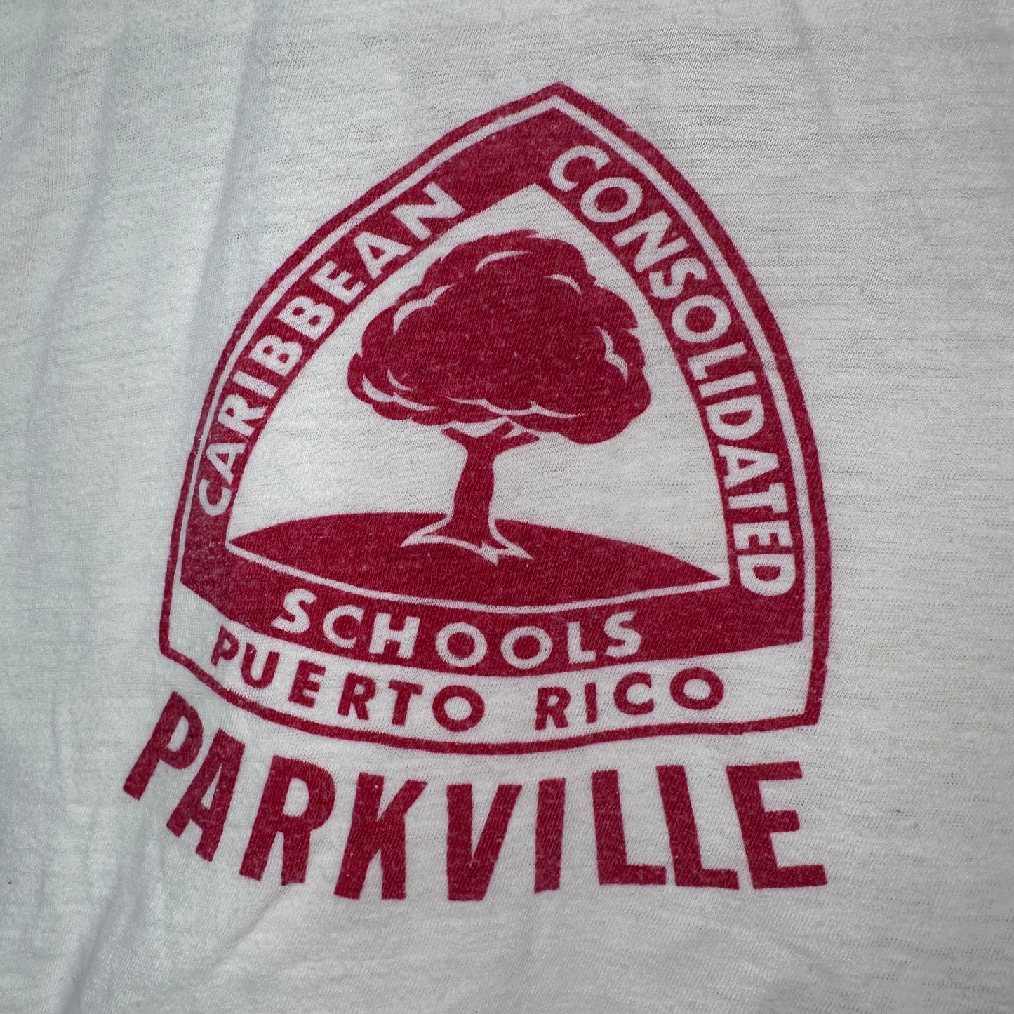 1970s Parkville Puerto Rico T-Shirt, Grana, Kids Size 8/10 Cropped/Adult XXS, Caribbean Consolidated Schools