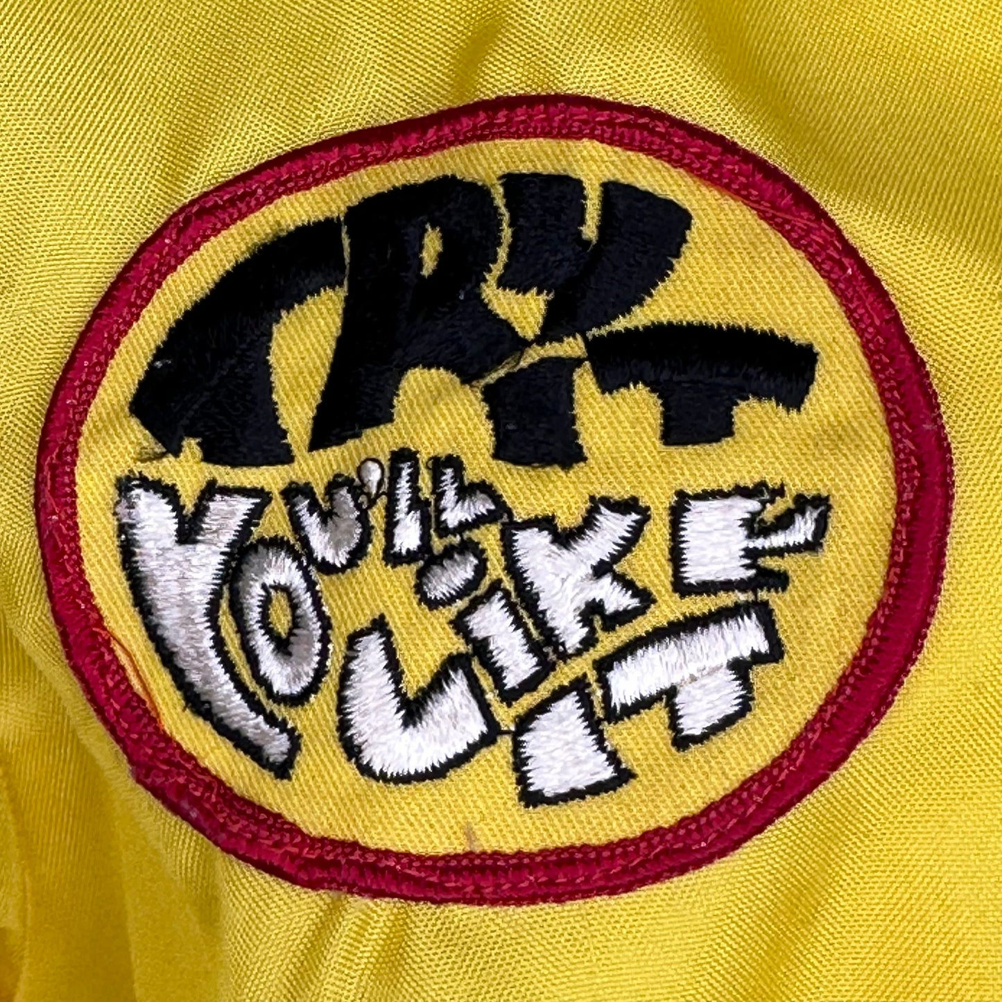 1960s Yellow Racing Jacket, Louisville Sportswear Size Large, Try It You’ll Like It, Yield