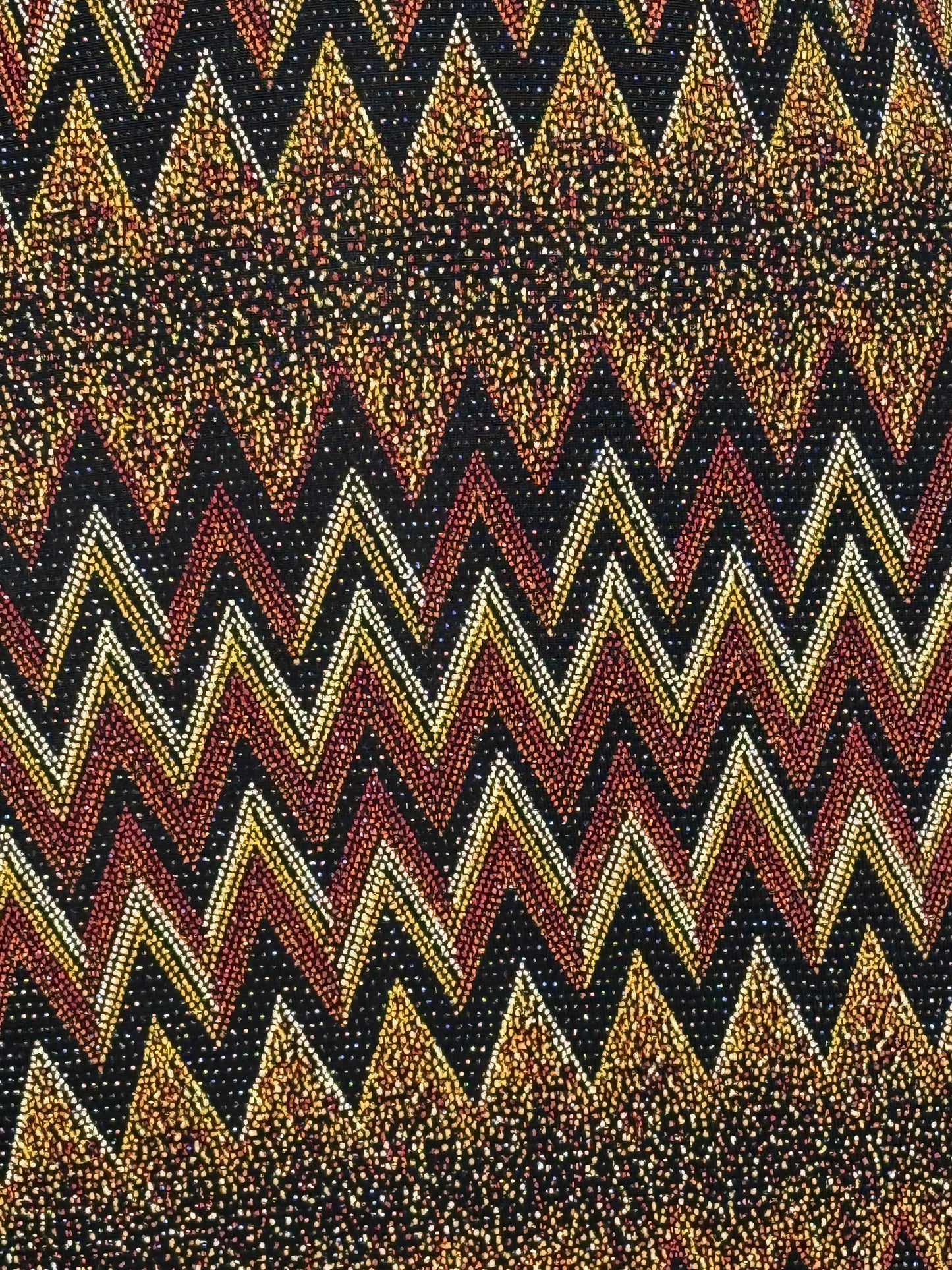 1990s/Y2K Party Dress, Brown and Black Sparkle Missoni Style Zig Zag, Sassy Size Small, Sears
