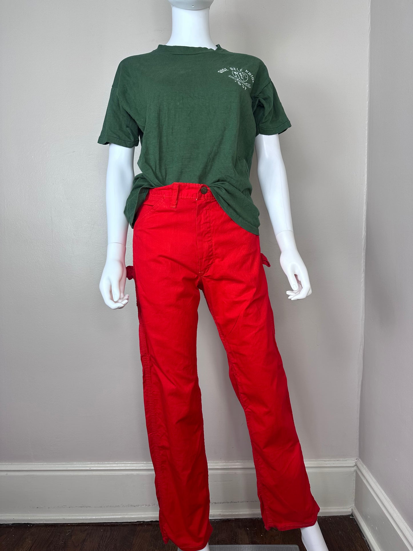 1980s Red Painter Pants, DeeCee Jeans, 27"x30"