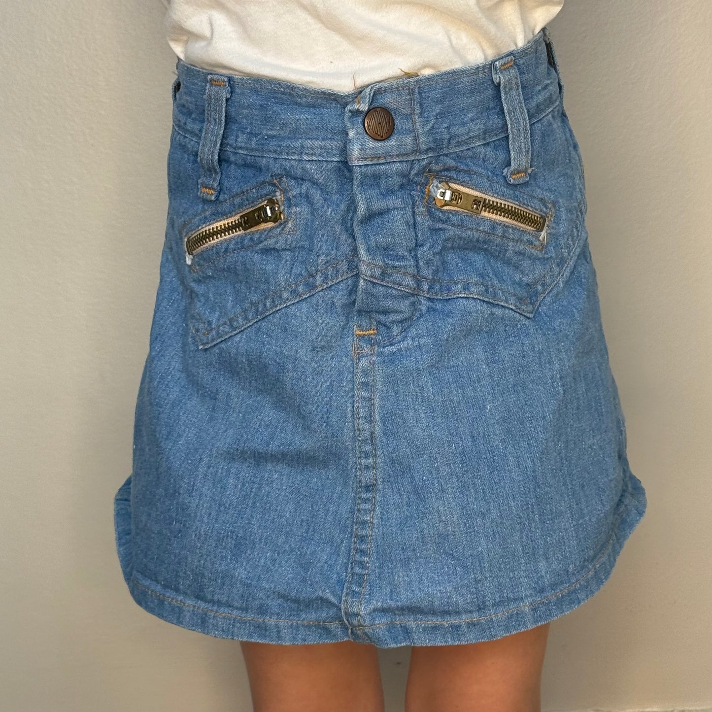 1970s Denim Mini Skirt, Hillbilly Size 6