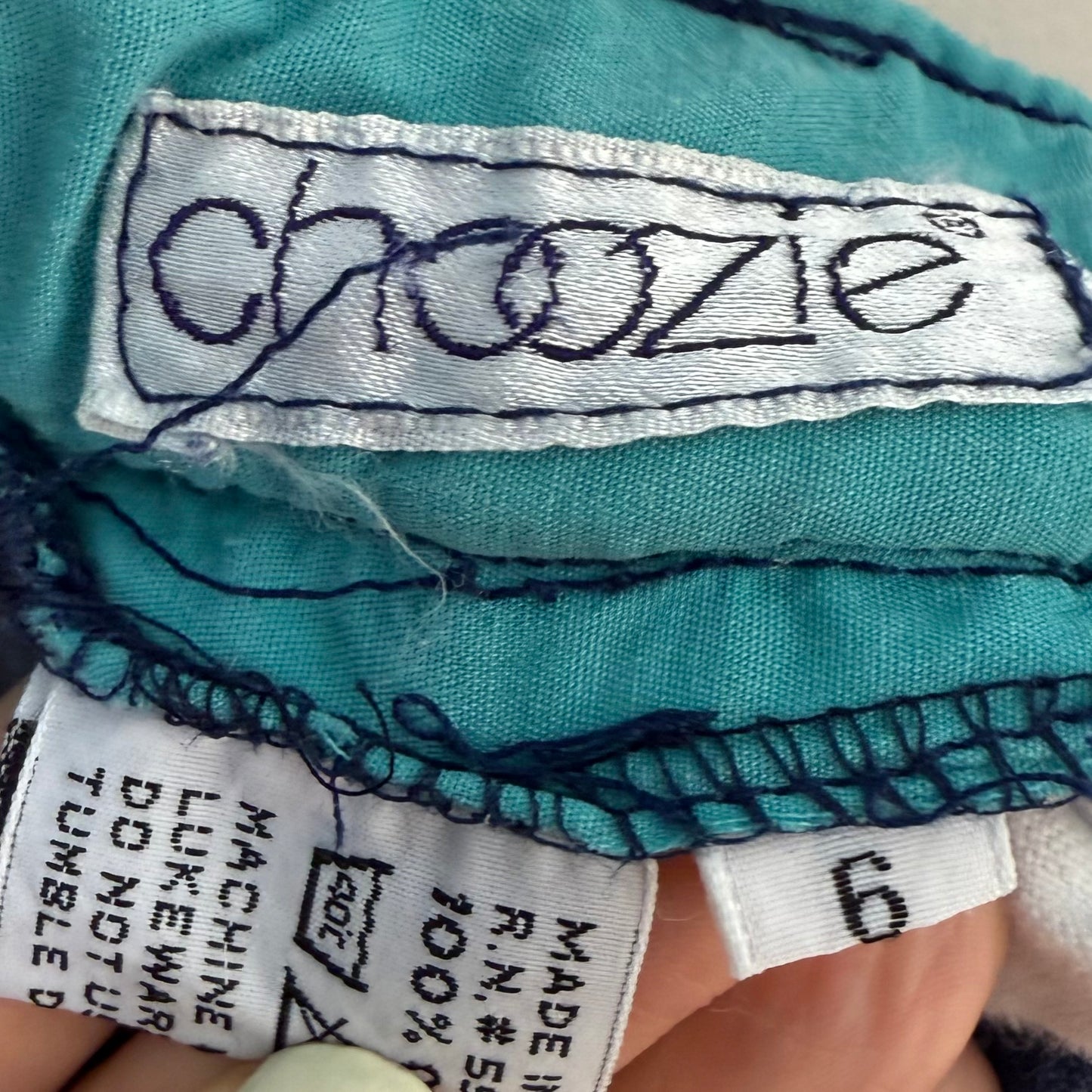 1980s Kids Waffle Blue Jeans, Choozie Size 6, Tapered Leg