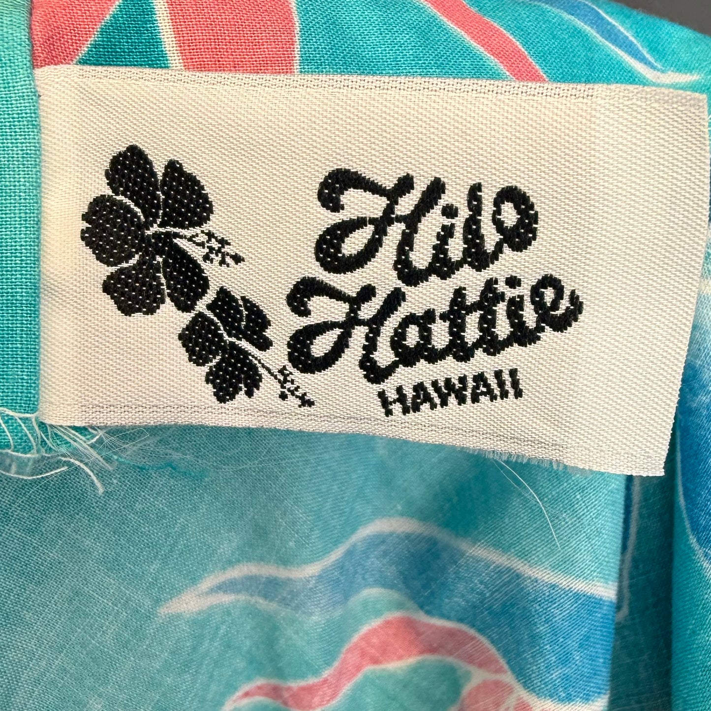 1990s Hawaiian Teal Floral Midi Tent Dress, Hilo Hattie Hawaii Size Medium, Sleeveless Sundress