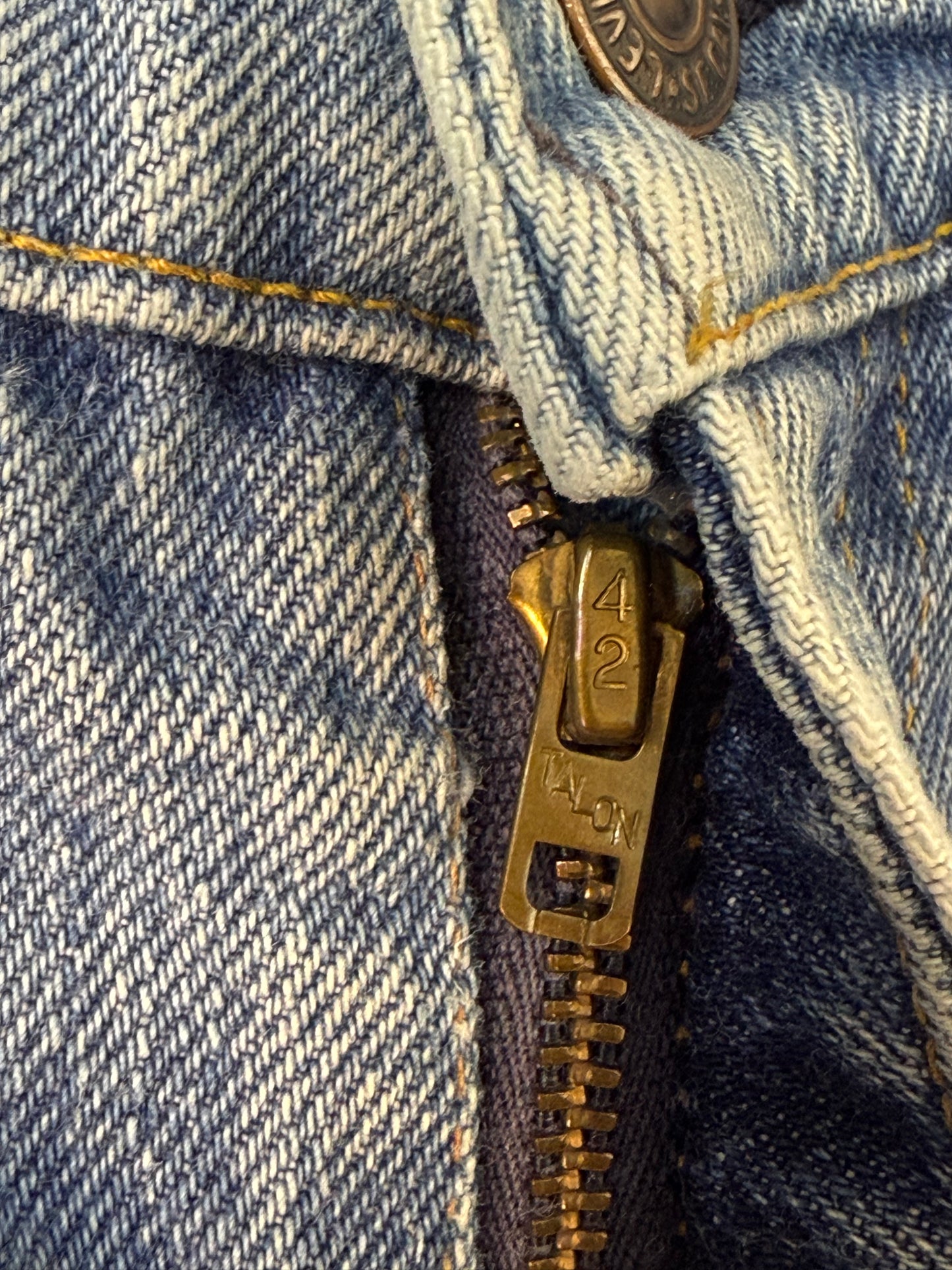 1970s Levi’s 646 Flare Leg Blue Jeans, 27.5"x29", Orange Tab Denim, Distressed