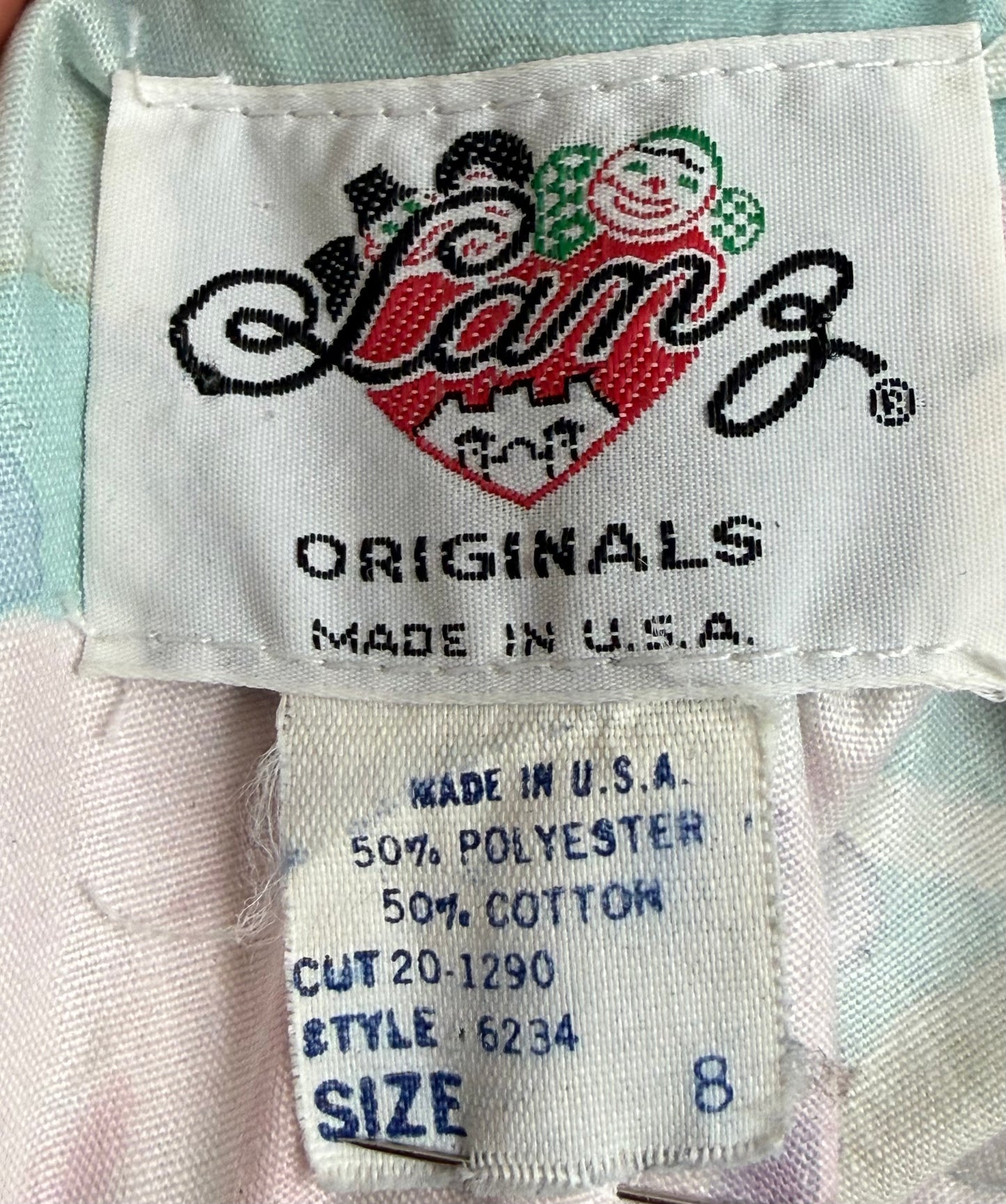 1980s Pastel Floral Midi Dress, Lanz Size Small, Sundress