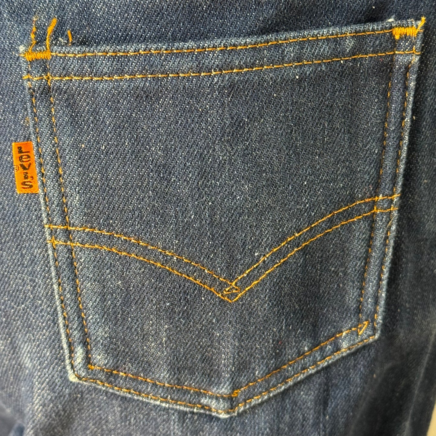 1980s Winter Levi’s Jeans, Dark Denim with Red Flannel Lining, 27"x32", High Rise Straight Leg