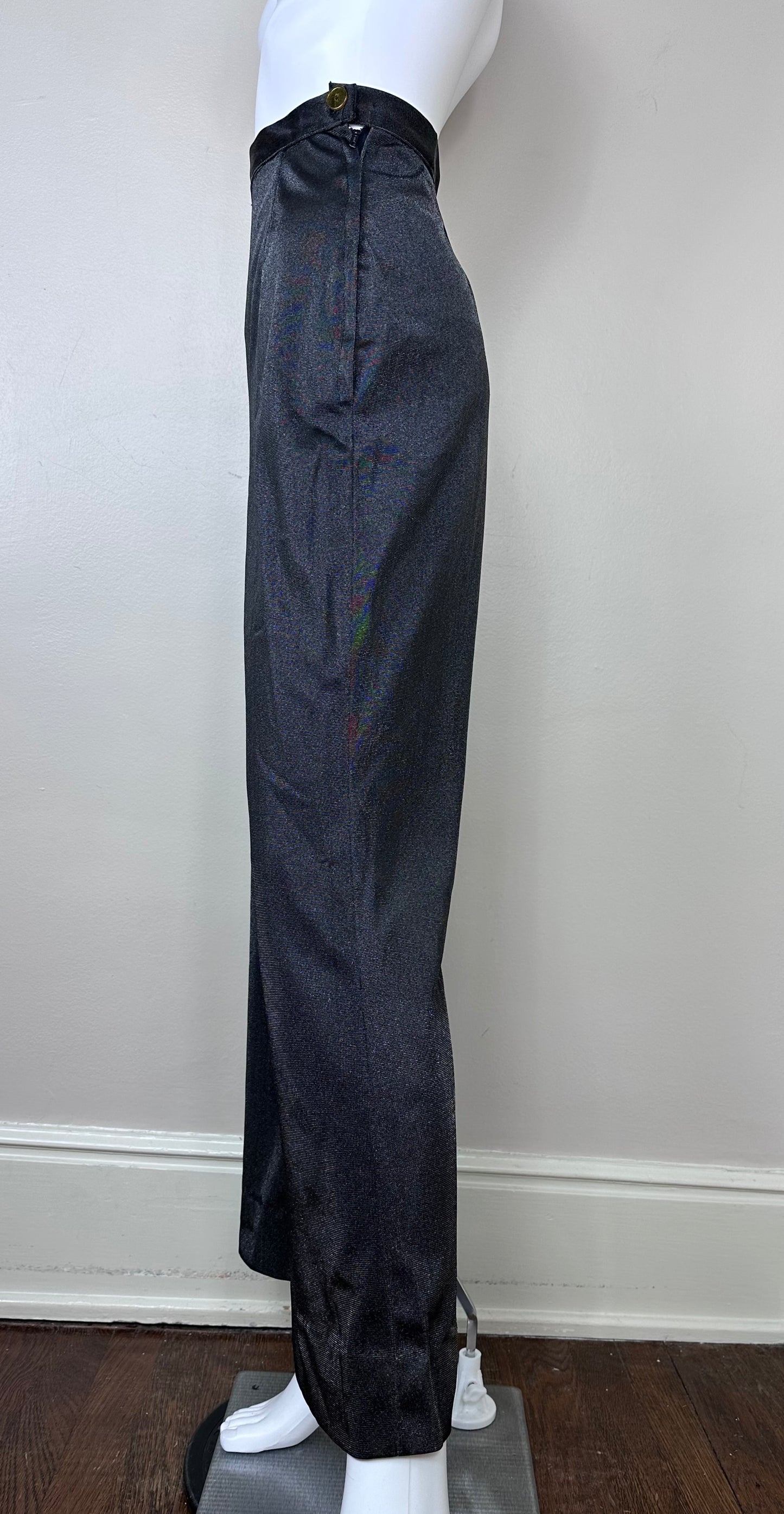 1960s Black Sparkle Micro Mini Dress and Pants Set, Handmade Size Medium