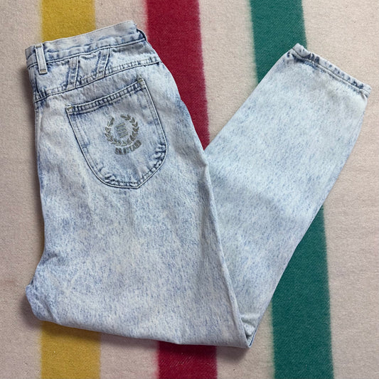 1980s P.S. Gitano Acid Wash Jeans, Women's Size 14, 33"x28.5"