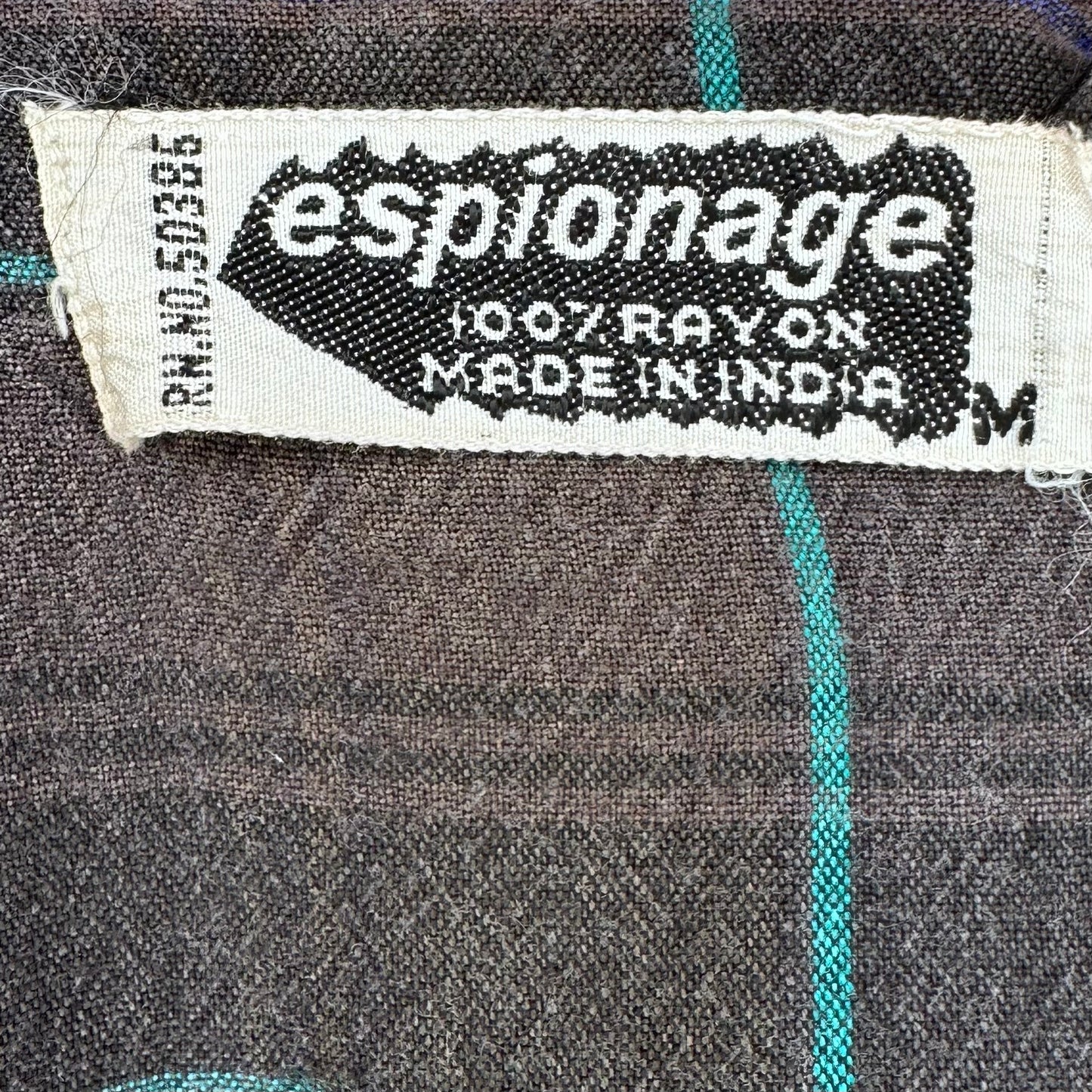 1990s Plaid Rayon Vest, Espionage Size Medium