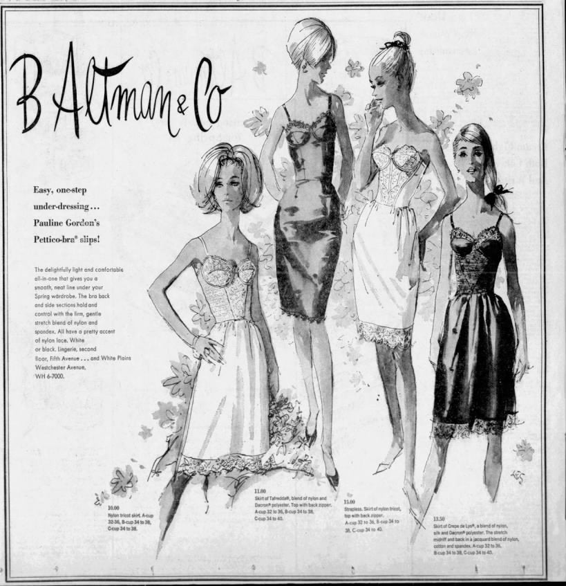 1960s Black Lace Full Slip, Pauline Gordon Pettico Bra Slip Size Small, Lingerie