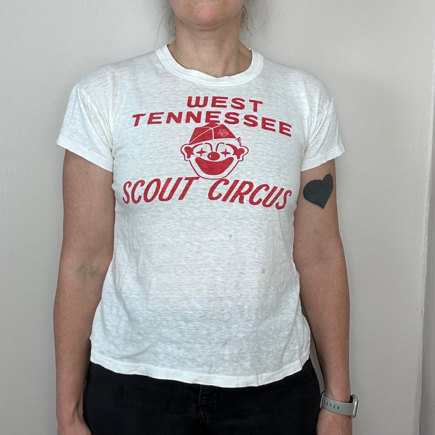 1950s West Tennessee Scout Circus T-Shirt, Chief Adair Size S-M, Boy Scouts of America