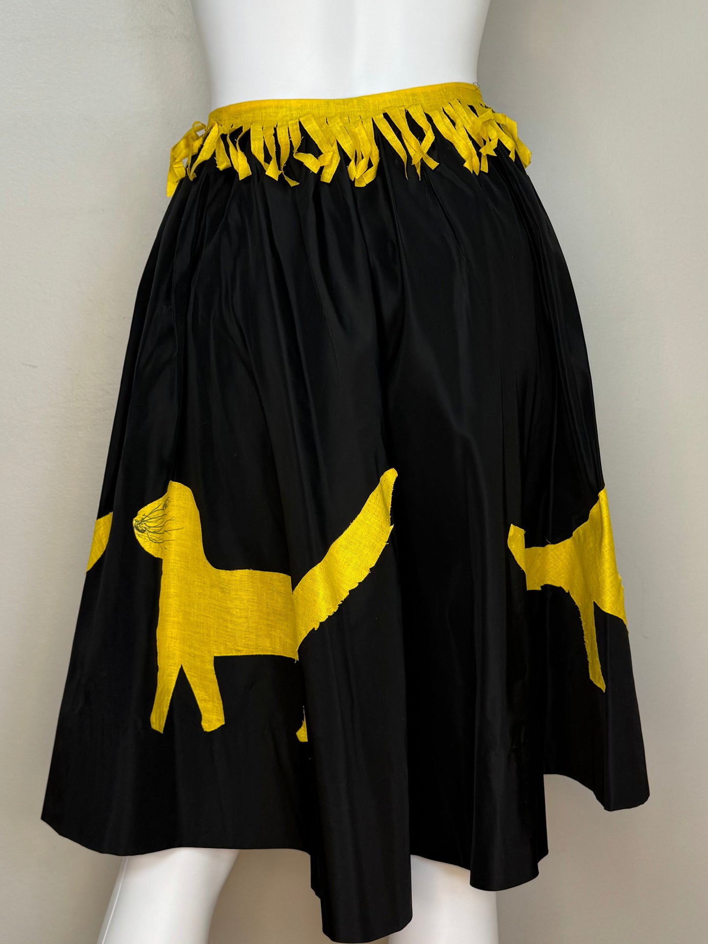 1950s Handmade Cat Skirt Costume, Halloween, Wearable Folk Art, Size XXS