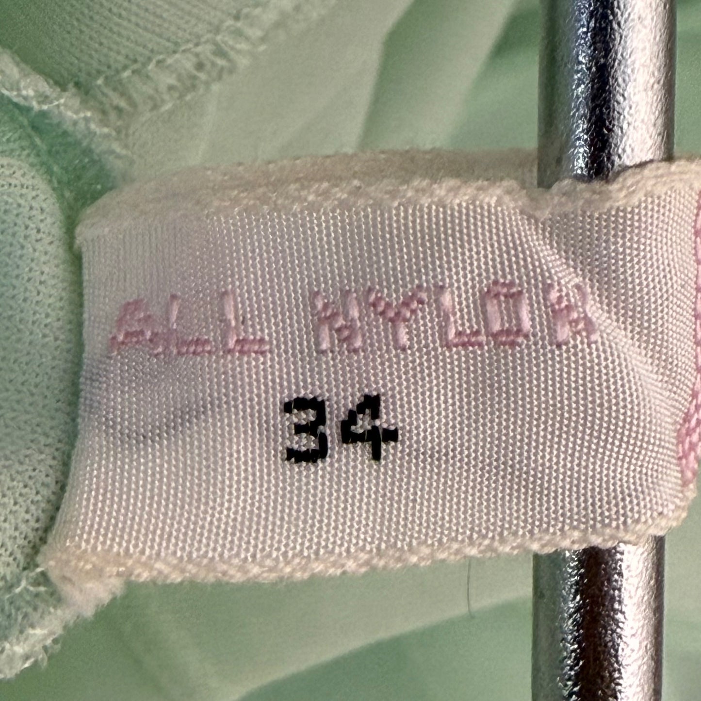 1950s Sheer Pastel Green Nightgown with Floral Appliqués, Shadowline Size XS-Small, Mint, Nylon