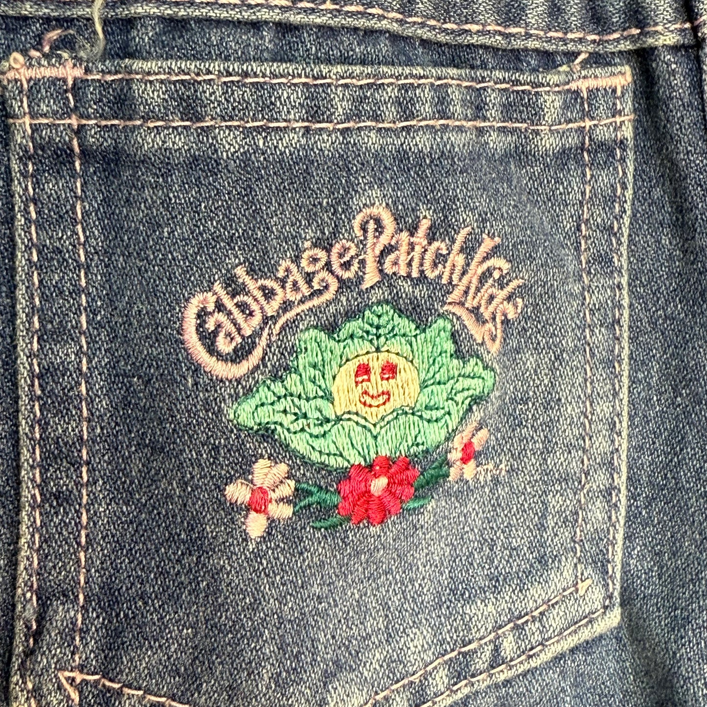 1980s Cabbage Patch Kids Blue Jeans, Embroidered Pockets