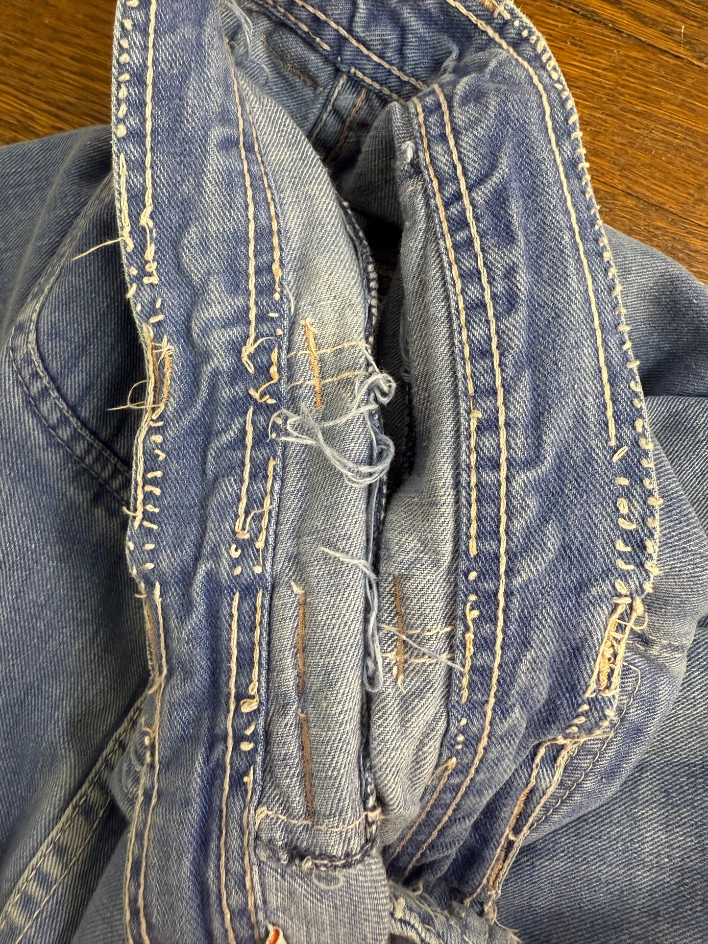 1970s Bell Bottom Blue Jeans, Best Made Togs, 28.5"x31.5"