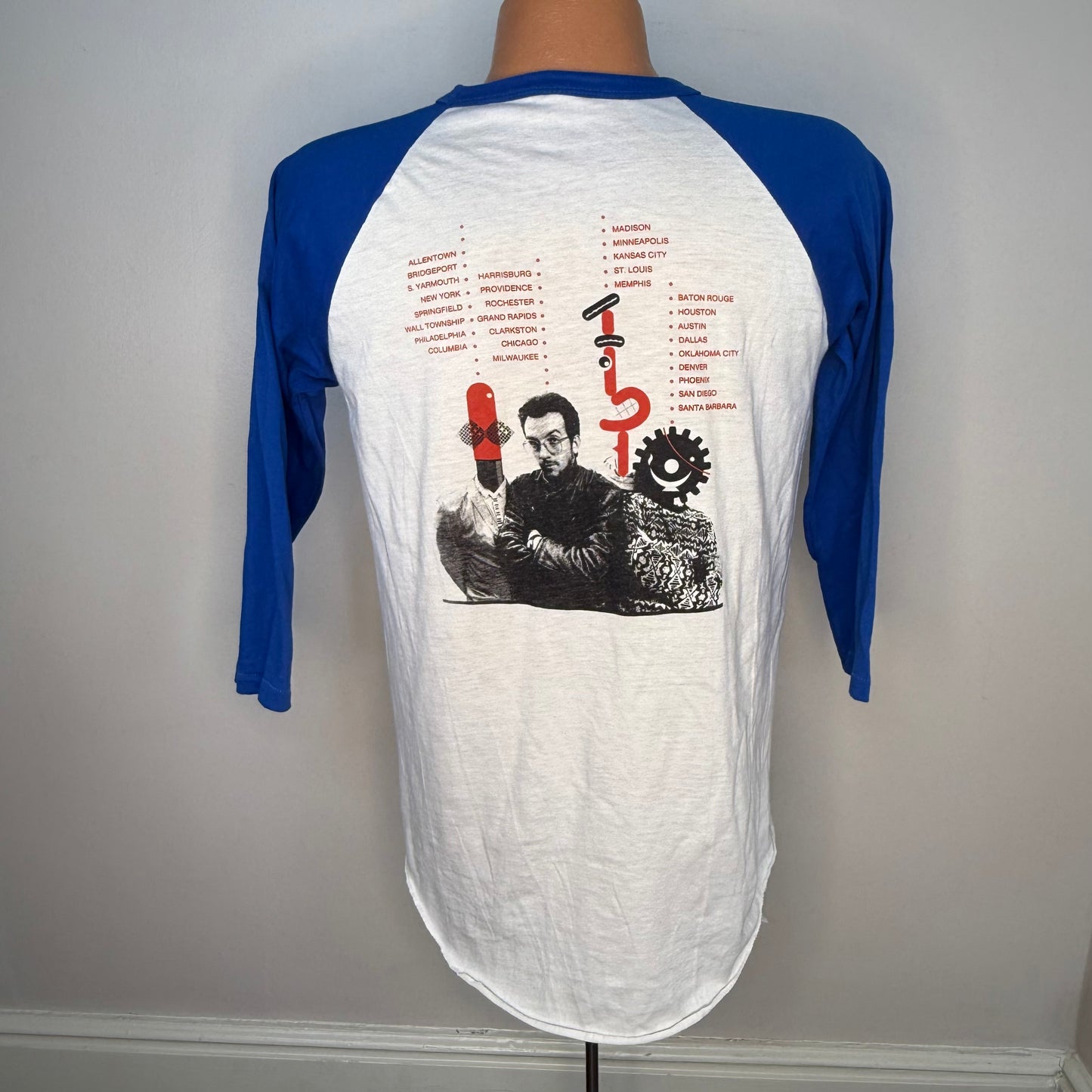 1980s Elvis Costello and the Attractions Concert Tour T-Shirt, Punch the Clock 1983, Size Medium