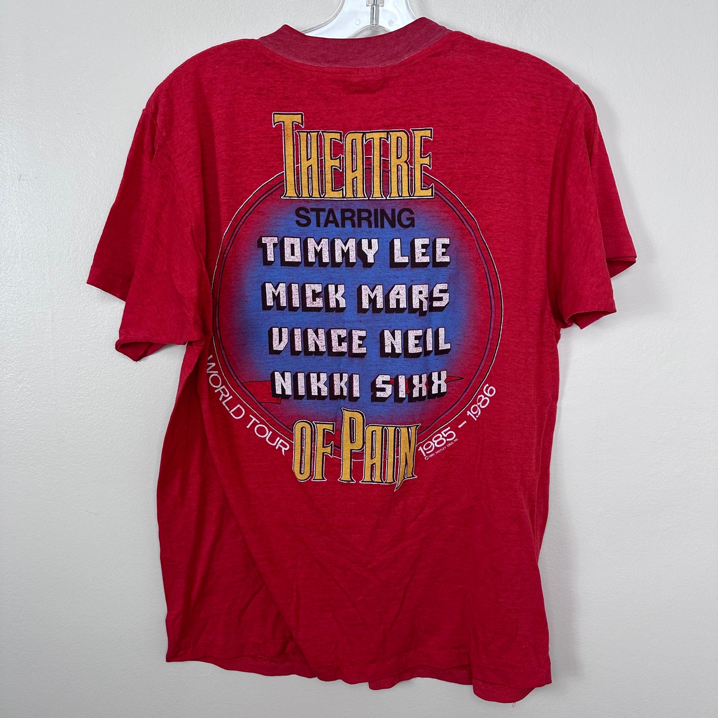 1980s Motley Crue Theater of Pain World Tour 1985-1986 T-Shirt, Size Medium, Distressed