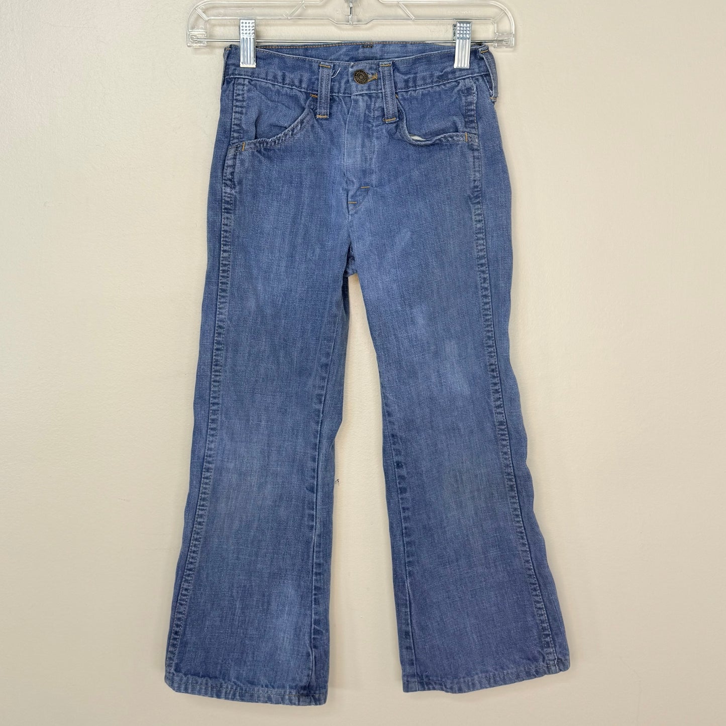 1960s/70s Kids Bell Bottom Blue Jeans, Mr Leggs Size 7/8