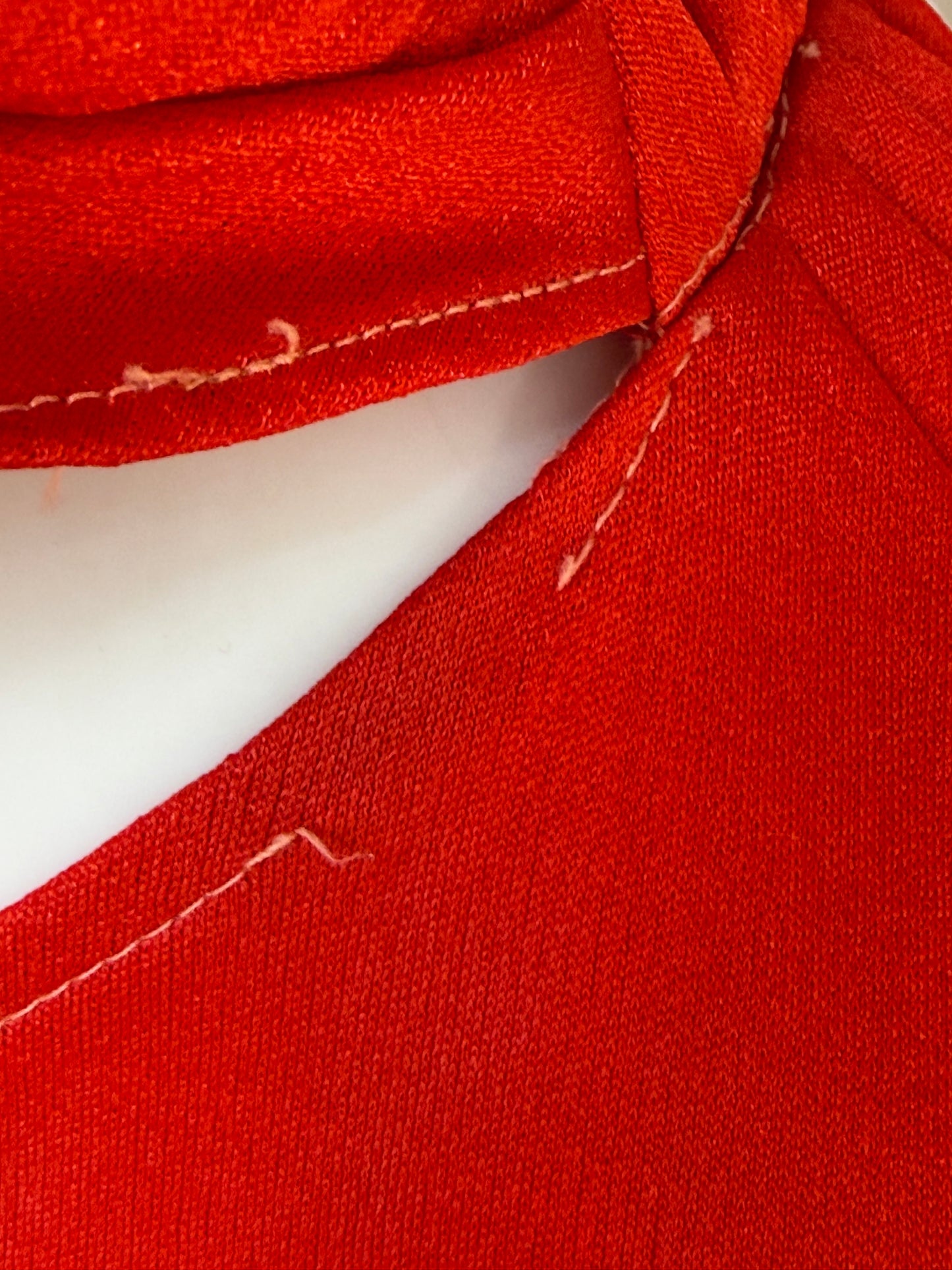 1970s/80s Red Disco Jumpsuit, Size XS/Small, Shiny, Ruching, Open Back