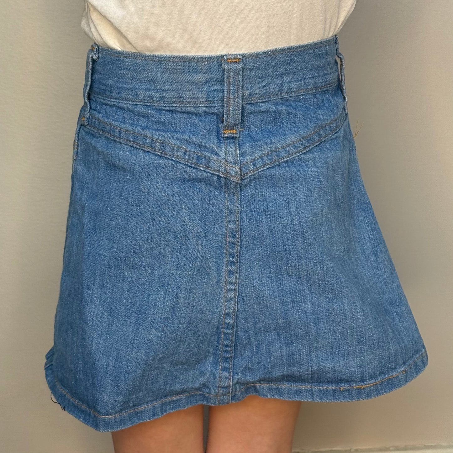 1970s Denim Mini Skirt, Hillbilly Size 6