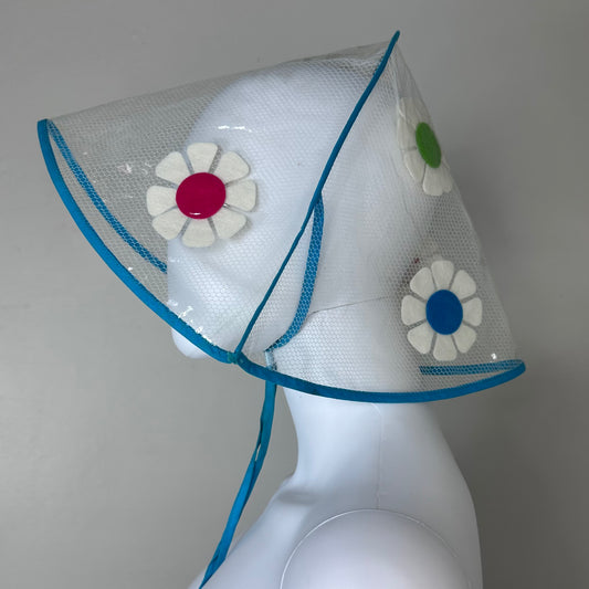 1960s Clear Rain Hat, Fran’s Original, Flower Power