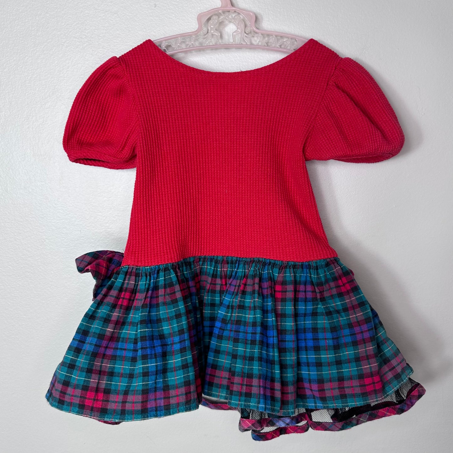 1990s Red and Green Plaid Dress, Bonnie Jean New York Size 2T