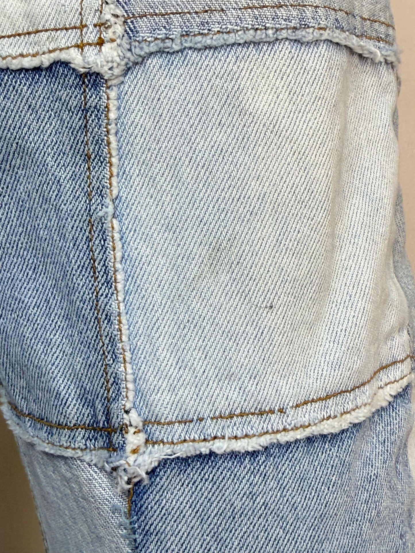 Y2K Denim Patchwork Blue Jeans, No Boundaries Size Small, Low Rise, Flare Leg