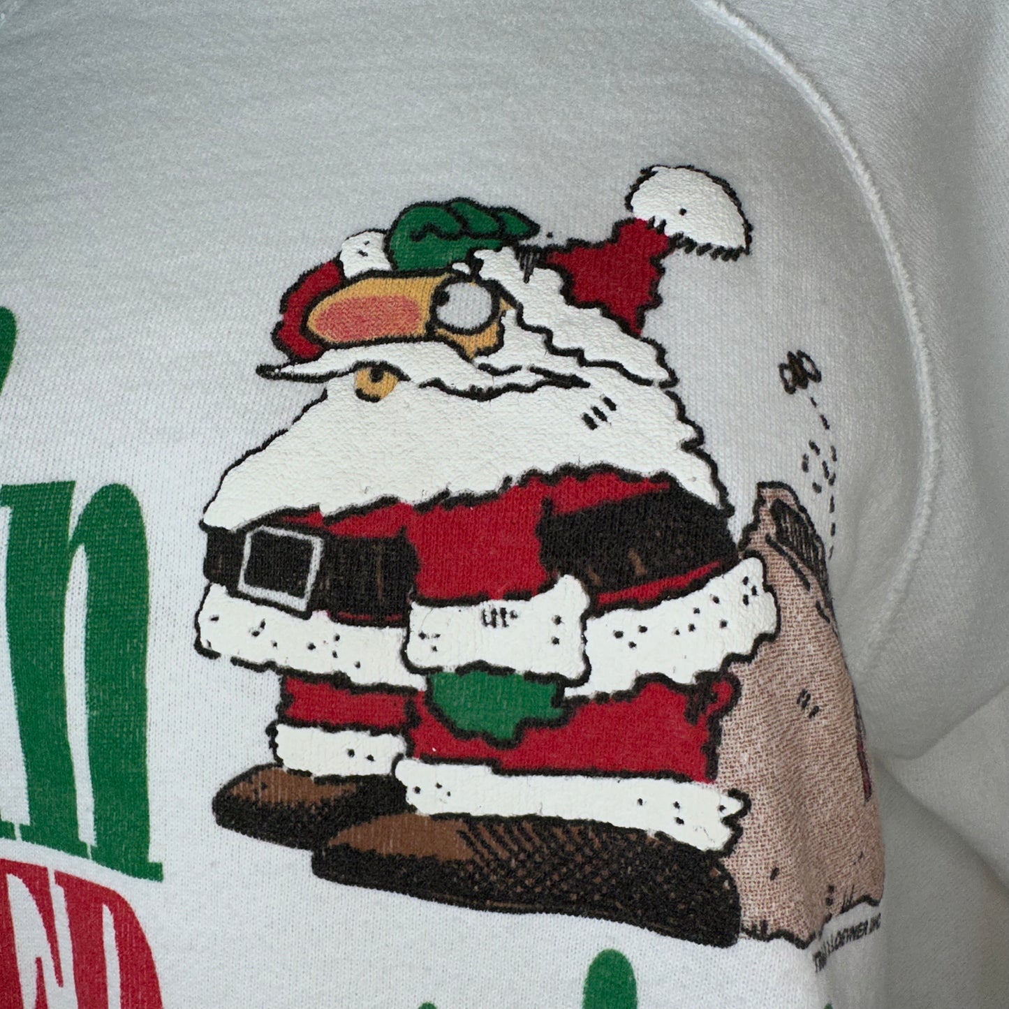 1980s Santa Claus Christmas Sweatshirt, I’m in the Red Again!, U.S. Sweats Size Large