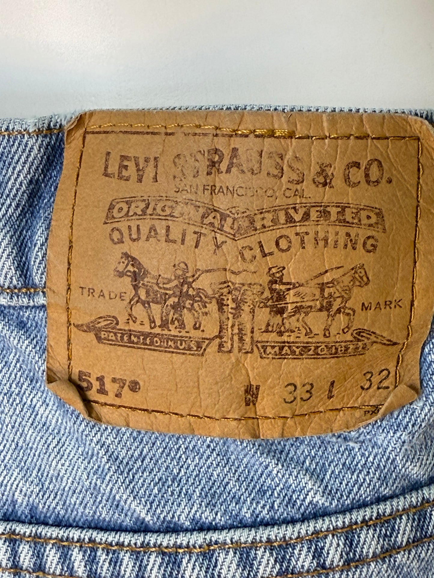 1990s Levi’s 517 Blue Jeans, 32"x31.5", High Rise Boot Cut