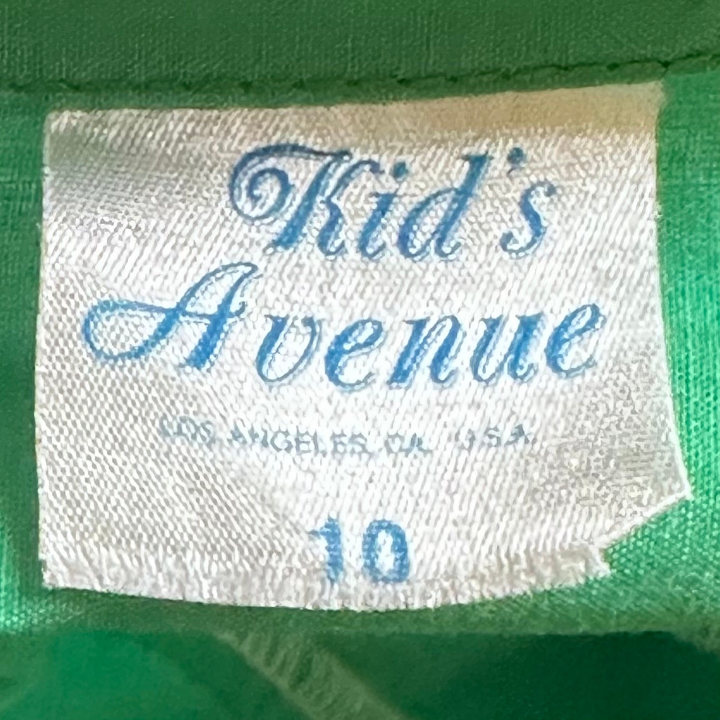 1980s Green Frilly Dress, Kid’s Avenue Size 10