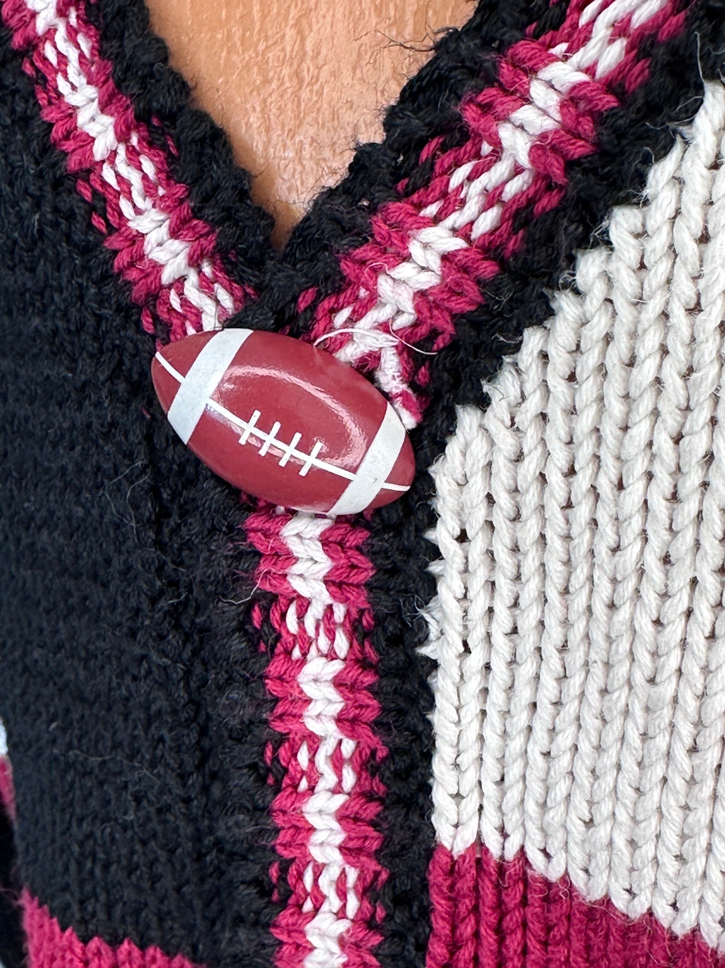 1990s/Y2K Mississippi State University Football Cardigan Sweater, Birch Bros Size Large, MSU Bulldogs