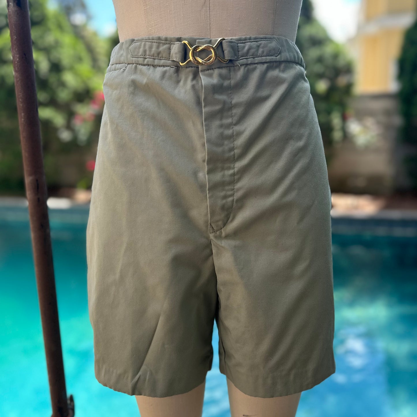 1960s Men’s Khaki Shorts, McGregor Swim ‘n Play Size Medium, New Old Stock with Tag