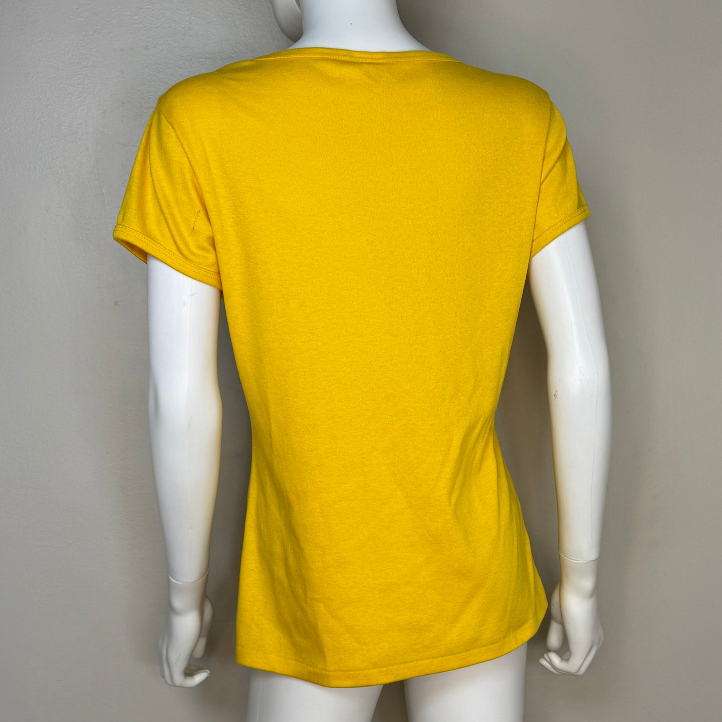 1970s Stay Gold Yellow T-Shirt, Sears, Femme French Cut Ringer Tee
