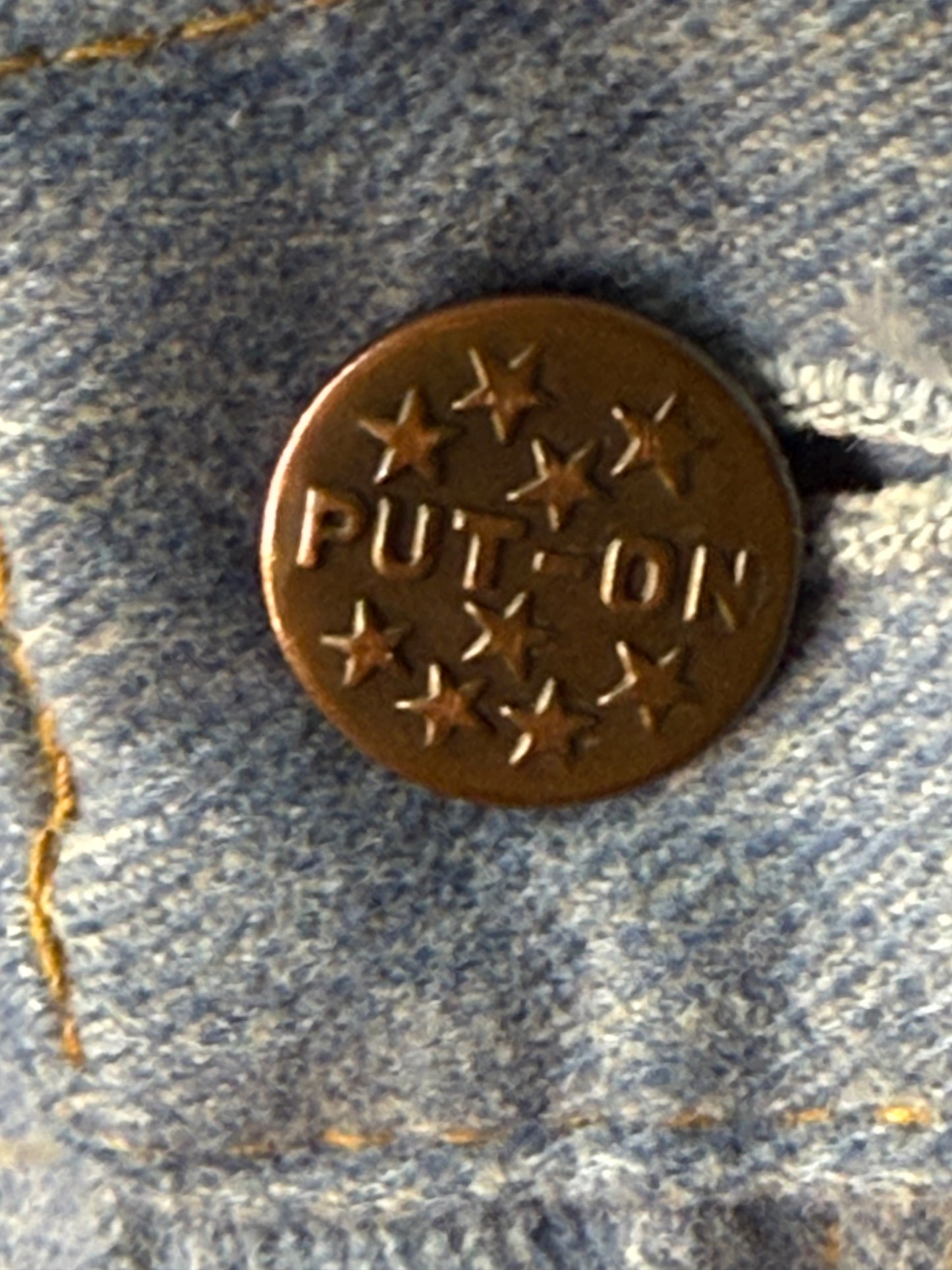 1970s Flare Leg Blue Jeans, The Put On Shop Sears, 28"x30.5", Mid Rise