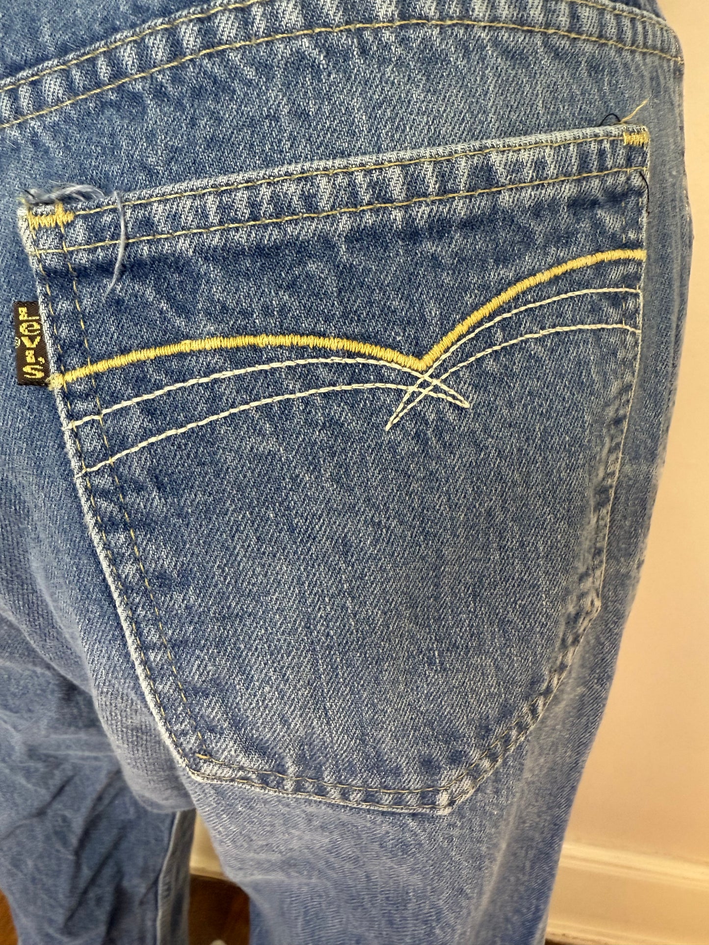 1980s Blue Jeans, Levi’s, 32"x32", Black Tab, High Rise Boot Cut