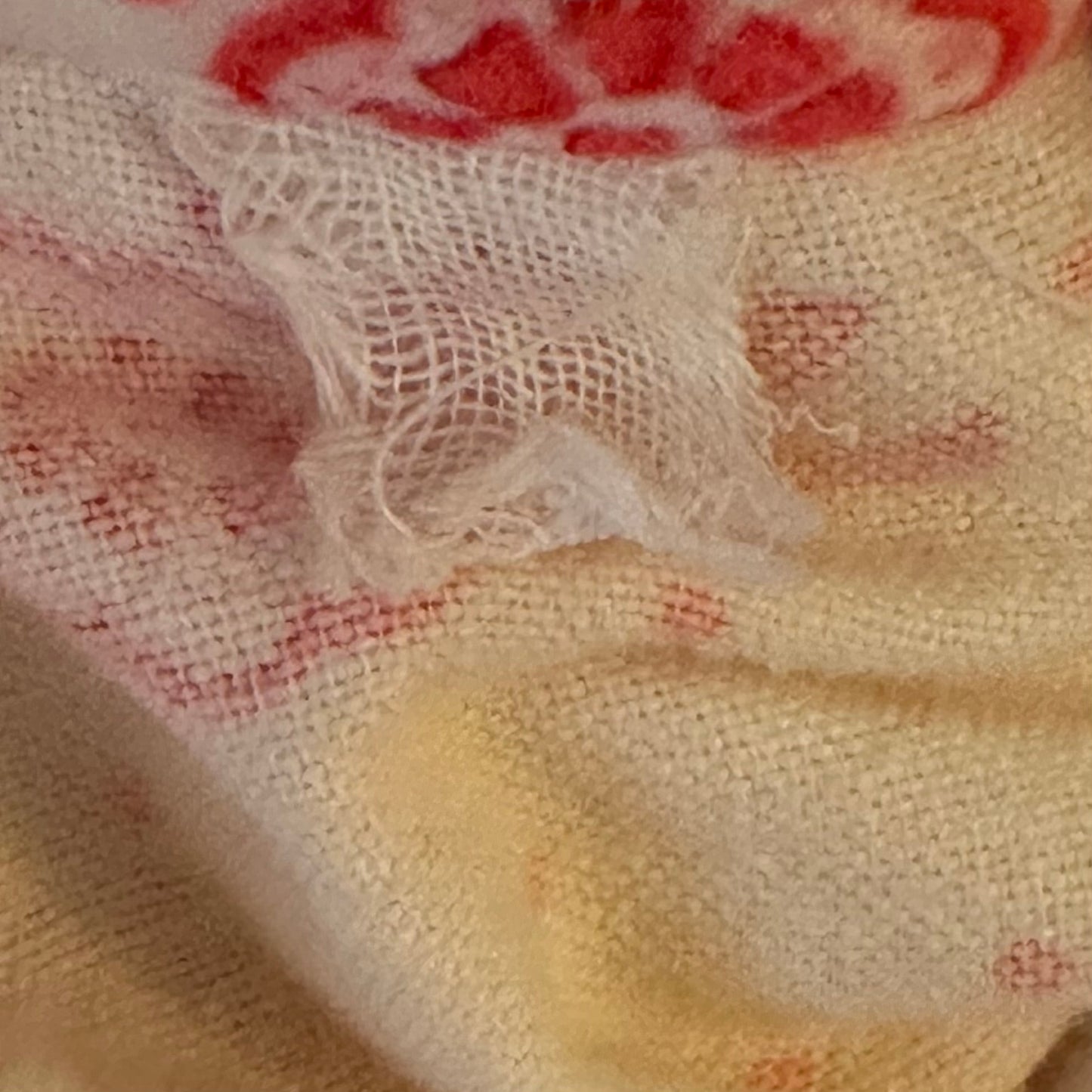 1950s Pink Floral Polka Dot Flannel Pajamas, Size 5