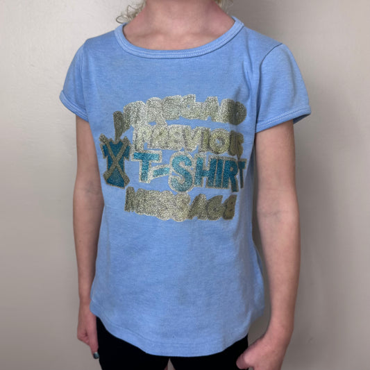 1970s Disregard Previous T-Shirt Message Tee, Kids Size 6/7, Glitter Iron On