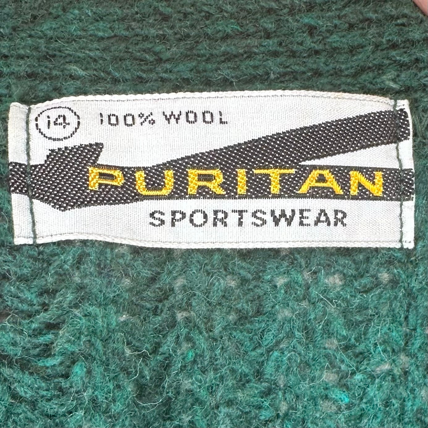 1960s Dark Green Wool Cardigan Sweater, Puritan Sportswear Size XS